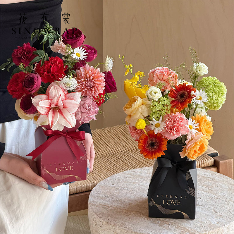 Flower Bouquet Box | Handheld Fresh Flower Gift Box - Paper Floral Packaging Box