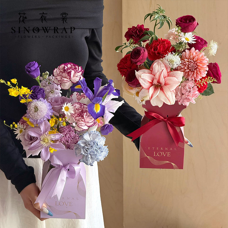 Flower Bouquet Box | Handheld Fresh Flower Gift Box - Paper Floral Packaging Box