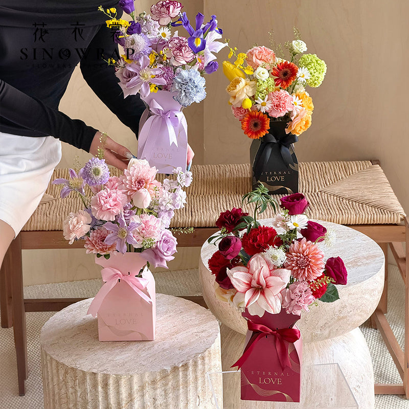 Flower Bouquet Box | Handheld Fresh Flower Gift Box - Paper Floral Packaging Box